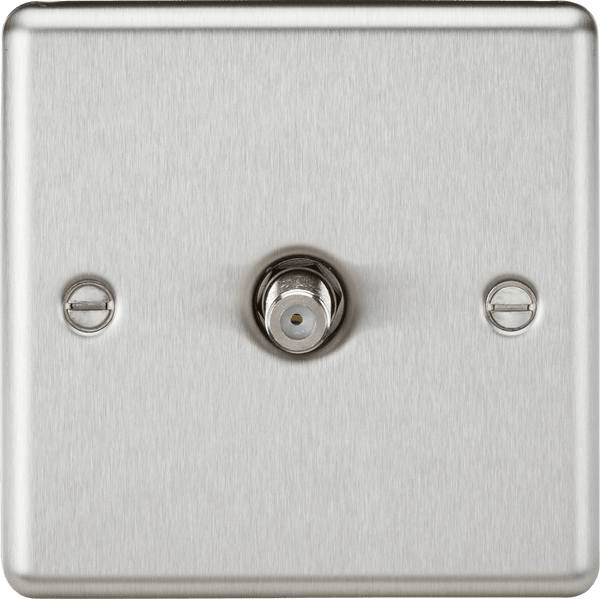 Knightsbridge MLA CL015BC Sat TV Outlet - Rounded Edge Brushed Chrome - Knightsbridge MLA - Falcon Electrical UK