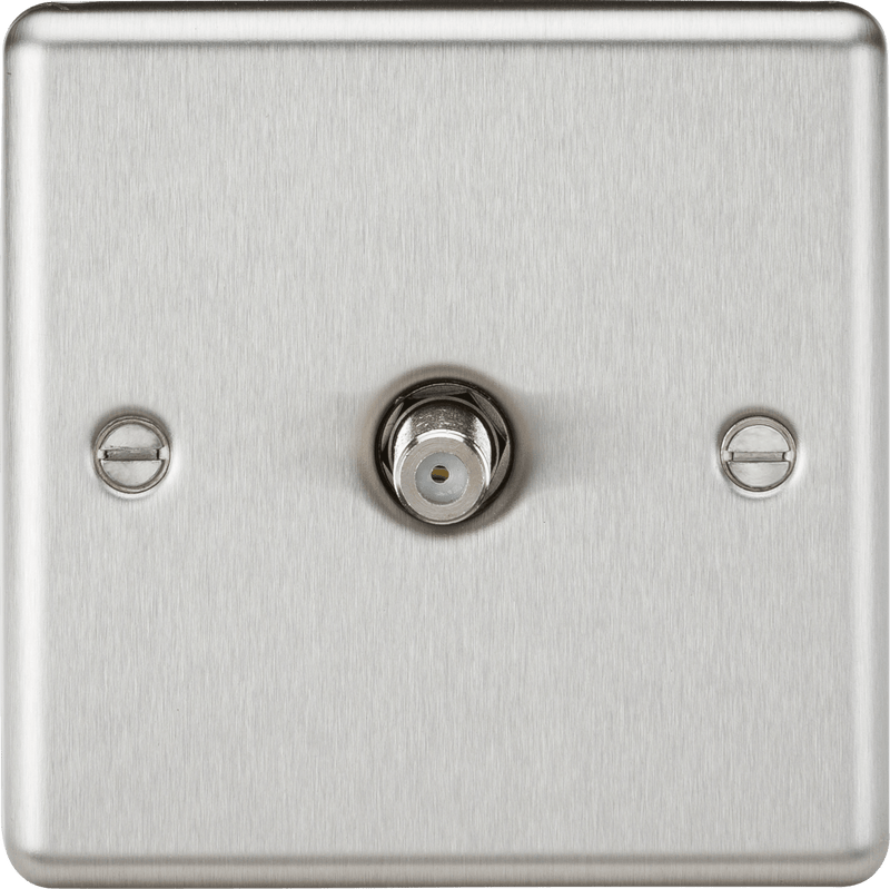 Knightsbridge MLA CL015BC Sat TV Outlet - Rounded Edge Brushed Chrome - Knightsbridge MLA - Falcon Electrical UK