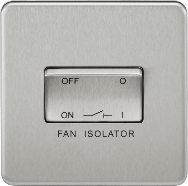 Knightsbridge MLA SF1100BC Screwless 10AX 3 Pole Fan Isolator Switch - Brushed Chrome - Knightsbridge MLA - Falcon Electrical UK