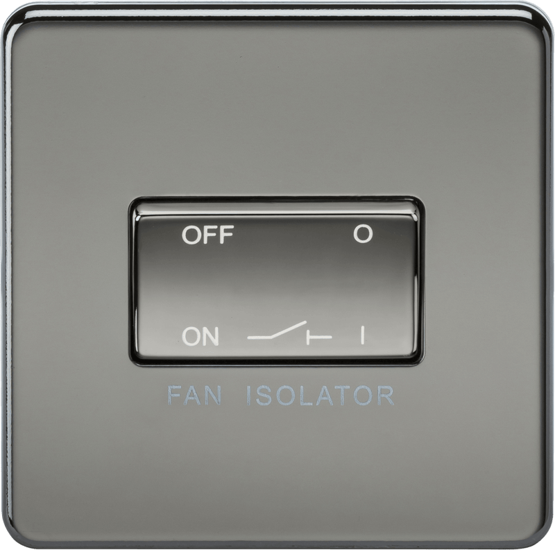 Knightsbridge MLA SF1100BN Screwless 10AX 3 Pole Fan Isolator Switch - Black Nickel - Knightsbridge MLA - Falcon Electrical UK