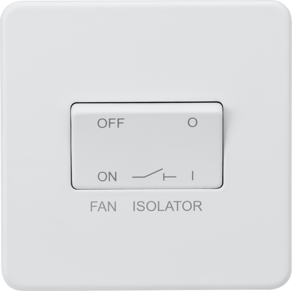 Knightsbridge MLA SF1100MW Screwless 10AX 3 pole fan isolator switch - Matt white - Knightsbridge MLA - Falcon Electrical UK