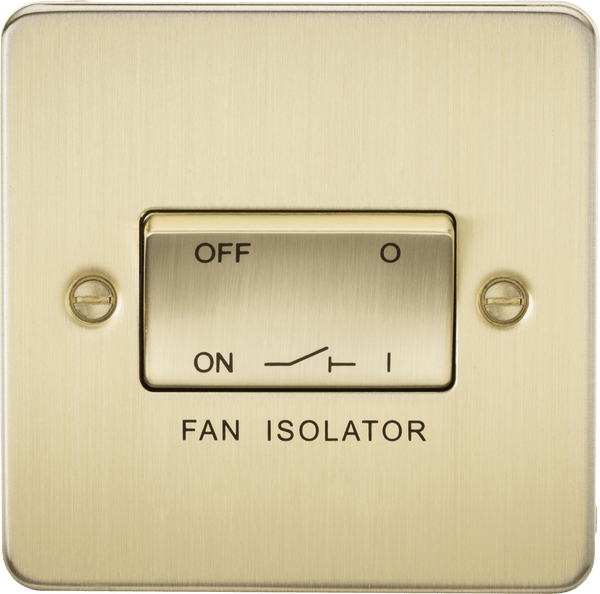 Knightsbridge MLA FP1100BB Flat Plate 10AX 3 Pole Fan Isolator Switch - Brushed Brass - Knightsbridge MLA - Falcon Electrical UK