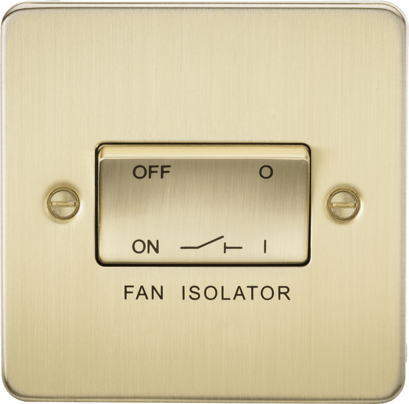 Knightsbridge MLA FP1100BB Flat Plate 10AX 3 Pole Fan Isolator Switch - Brushed Brass - Knightsbridge MLA - Falcon Electrical UK