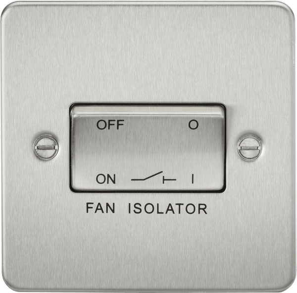 Knightsbridge MLA FP1100BC Flat Plate 10AX 3 Pole Fan Isolator Switch - Brushed Chrome - Knightsbridge MLA - Falcon Electrical UK