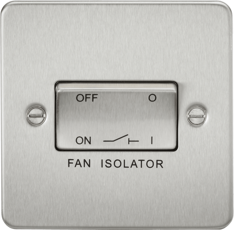 Knightsbridge MLA FP1100BC Flat Plate 10AX 3 Pole Fan Isolator Switch - Brushed Chrome - Knightsbridge MLA - Falcon Electrical UK