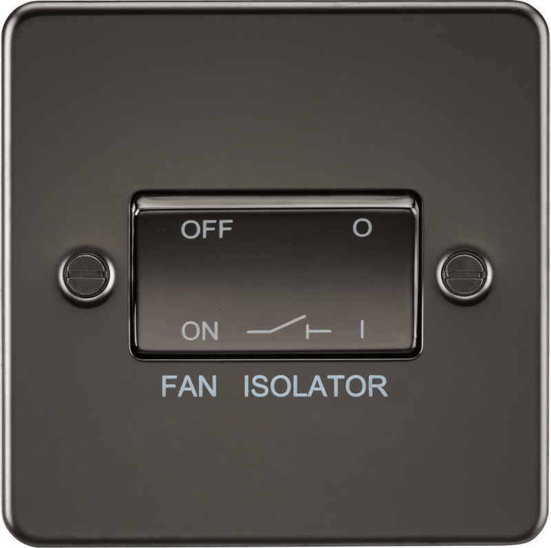 Knightsbridge MLA FP1100GM Flat Plate 10AX 3 Pole Fan Isolator Switch - Gunmetal - Knightsbridge MLA - Falcon Electrical UK