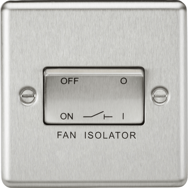 Knightsbridge MLA CL11BC 10AX 3 Pole Fan Isolator Switch - Rounded Edge Brushed Chrome - Knightsbridge MLA - Falcon Electrical UK