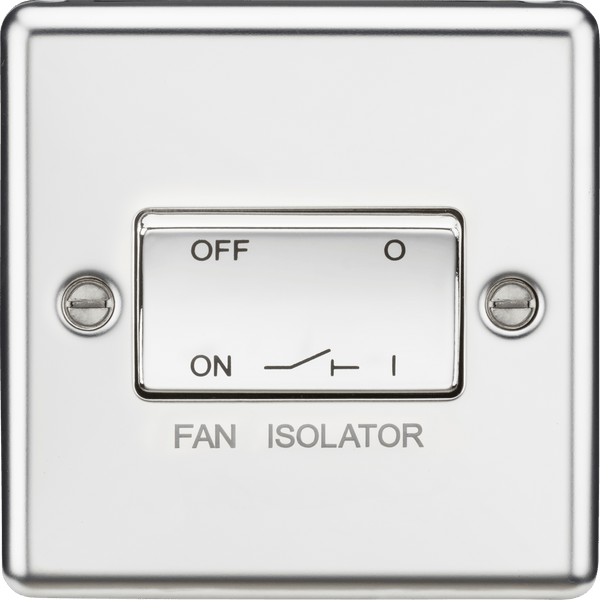 Knightsbridge MLA CL11PC 10AX 3 Pole Fan Isolator Switch - Rounded Edge Polished Chrome - Knightsbridge MLA - Falcon Electrical UK