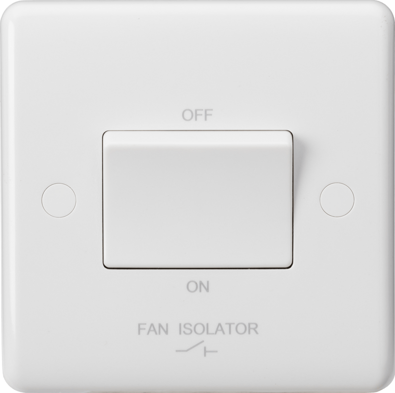 Knightsbridge MLA CU1100 Curved Edge 10AX 3-Pole Fan Isolator Switch - Knightsbridge MLA - Falcon Electrical UK