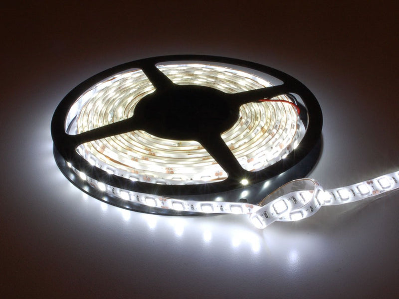 Waterproof LED Strip Cool White, 5M, 120LED-M (4000K12V-3528-600-5M) - Vistalux - Falcon Electrical UK