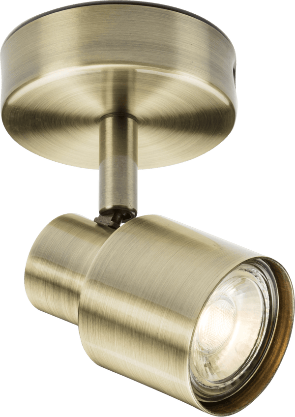 Knightsbridge MLA CSP1AB 230V GU10 Single Spotlight - Antique Brass - Knightsbridge MLA - Falcon Electrical UK