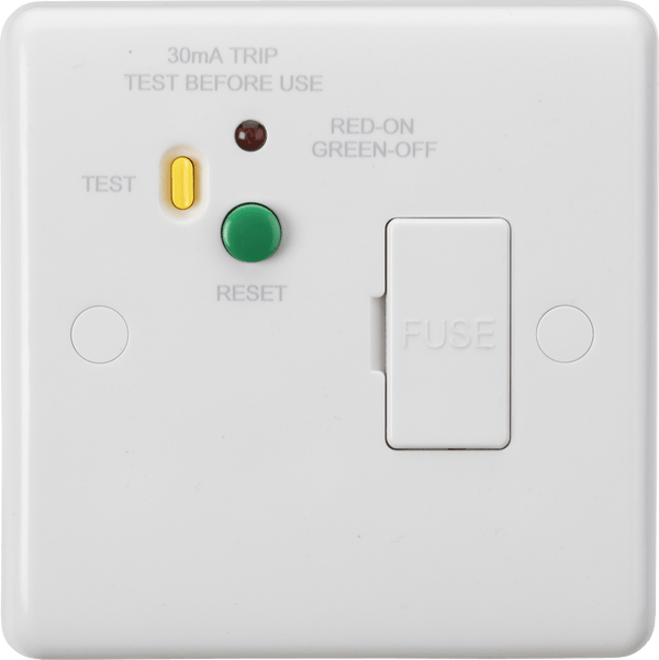 Knightsbridge MLA CU6RCD 13A RCD Fused Spur Unit (Type A) - 30mA - Knightsbridge MLA - Falcon Electrical UK