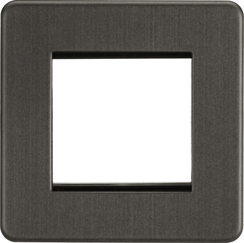 Knightsbridge MLA SF2GSB Screwless 2G Modular Faceplate - Smoked Bronze - Knightsbridge MLA - Falcon Electrical UK