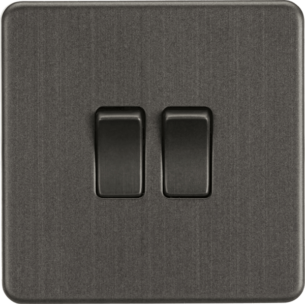 Knightsbridge MLA SF3000SB Screwless 10AX 2G 2-Way Switch - Smoked Bronze - Knightsbridge MLA - Falcon Electrical UK