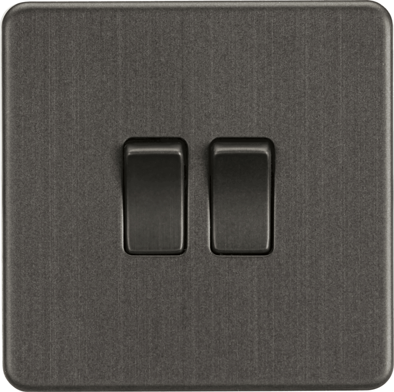 Knightsbridge MLA SF3000SB Screwless 10AX 2G 2-Way Switch - Smoked Bronze - Knightsbridge MLA - Falcon Electrical UK