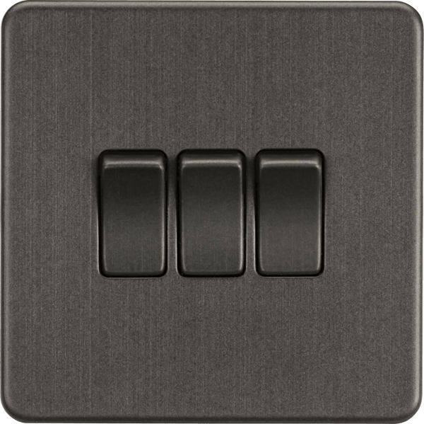 Knightsbridge MLA SF4000SB Screwless 10AX 3G 2-Way Switch - Smoked Bronze - Knightsbridge MLA - Falcon Electrical UK