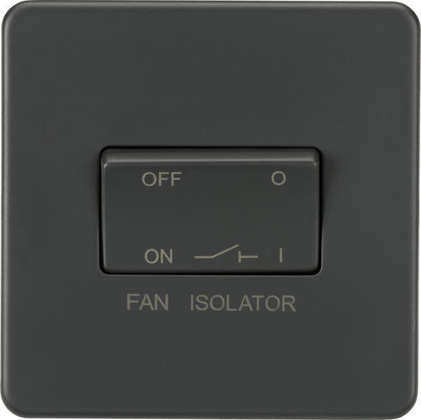 Knightsbridge MLA SF1100AT Screwless 10AX 3 pole Fan Isolator Switch - Anthracite - Knightsbridge MLA - Falcon Electrical UK