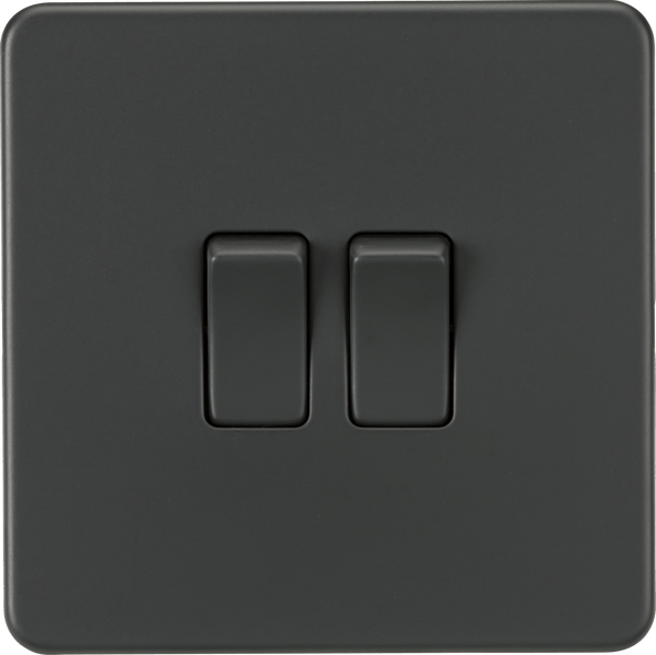 Knightsbridge MLA SF3000AT Screwless 10AX 2G 2-Way Switch - Anthracite - Knightsbridge MLA - Falcon Electrical UK