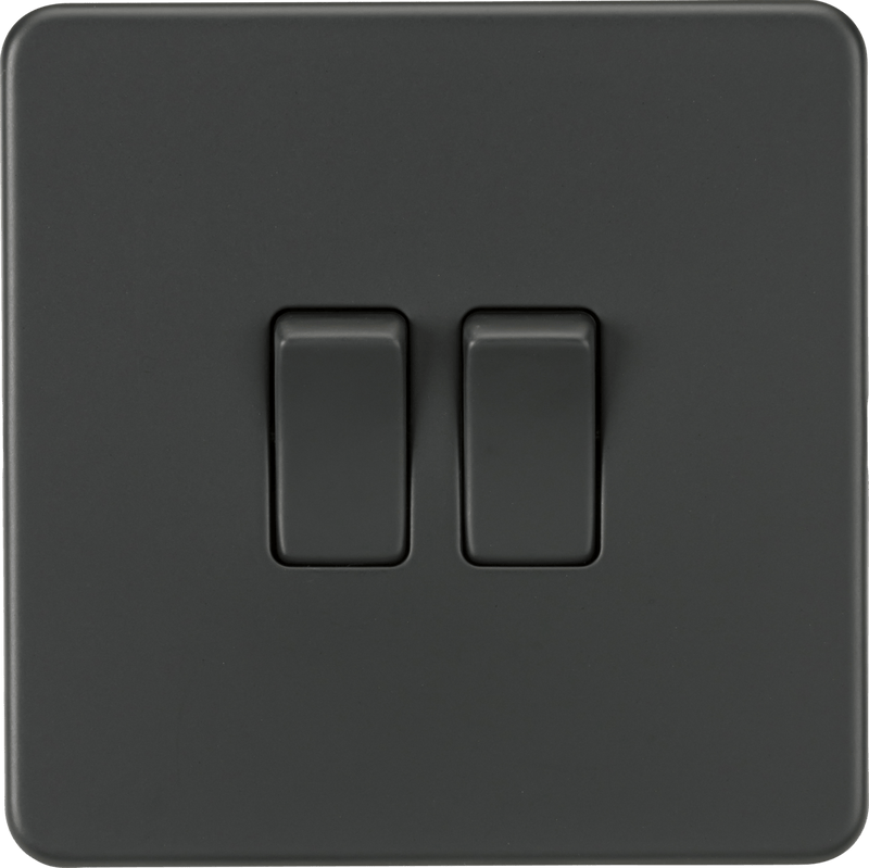 Knightsbridge MLA SF3000AT Screwless 10AX 2G 2-Way Switch - Anthracite - Knightsbridge MLA - Falcon Electrical UK