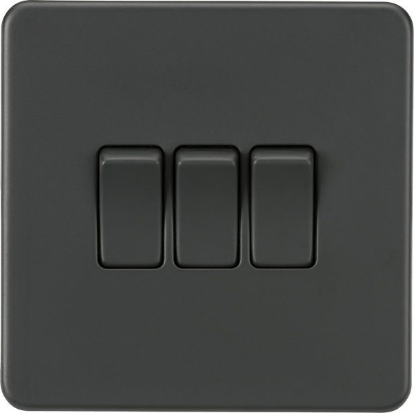 Knightsbridge MLA SF4000AT Screwless 10AX 3G 2-Way Switch - Anthracite - Knightsbridge MLA - Falcon Electrical UK