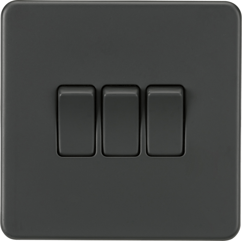 Knightsbridge MLA SF4000AT Screwless 10AX 3G 2-Way Switch - Anthracite - Knightsbridge MLA - Falcon Electrical UK