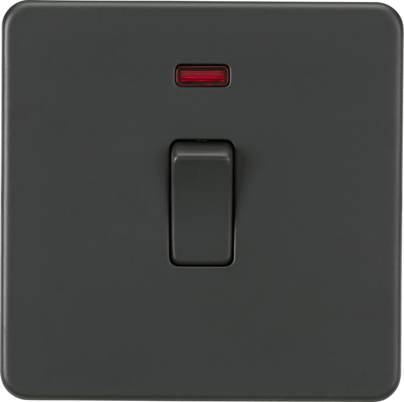 Knightsbridge MLA SF8341NAT Screwless 20A 1G DP Switch with Neon - Anthracite - Knightsbridge MLA - Falcon Electrical UK