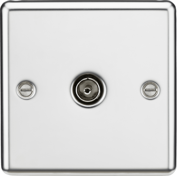 Knightsbridge MLA CL010PC TV Outlet (non-isolated) - Rounded Edge Polished Chrome - Knightsbridge MLA - Falcon Electrical UK