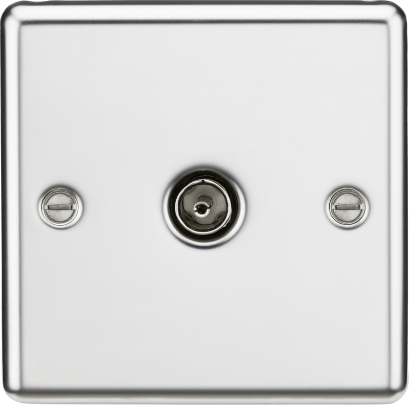 Knightsbridge MLA CL010PC TV Outlet (non-isolated) - Rounded Edge Polished Chrome - Knightsbridge MLA - Falcon Electrical UK