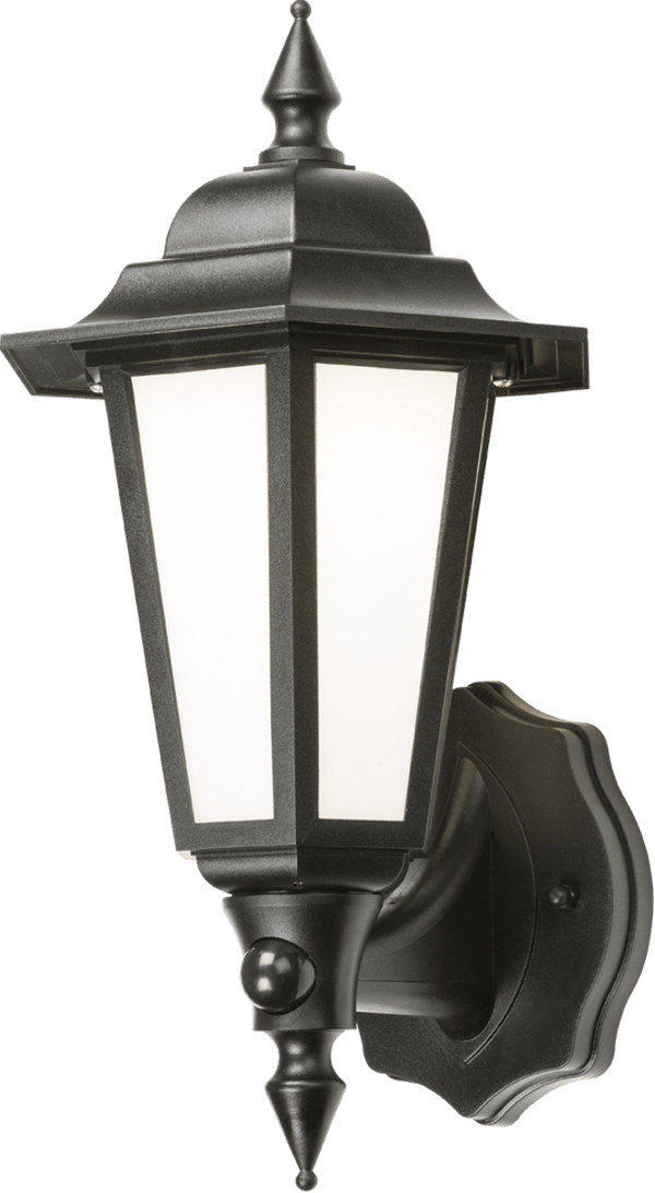 Knightsbridge MLA LANT1BKP 230V IP54 8W LED Wall Lantern with Daylight Sensor - Black - Knightsbridge MLA - Falcon Electrical UK