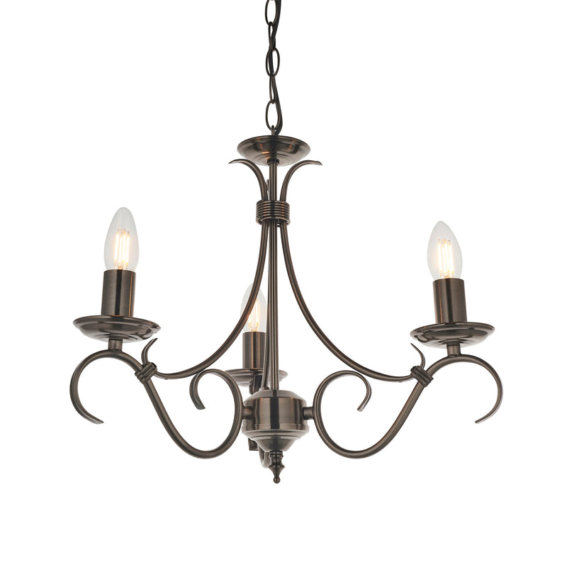 Endon 2030-3AS Bernice 3lt Pendant - Endon - Falcon Electrical UK