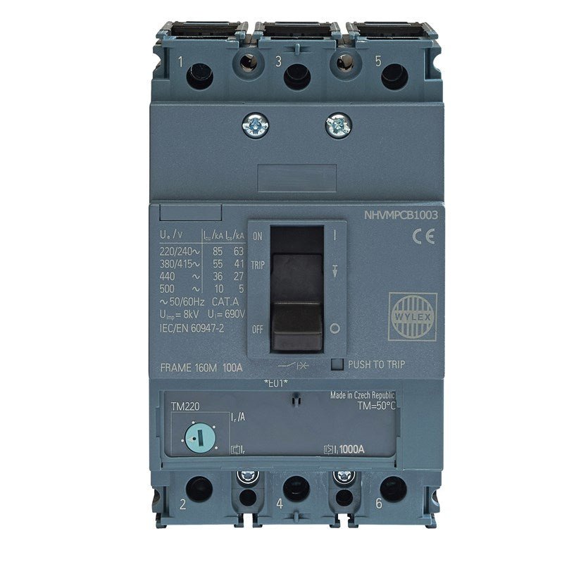 Wylex NHVMPCB1003 100A 55kA 3P NHV MCCB ATFM c-w Box Terminals - Wylex - Falcon Electrical UK