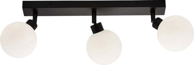 Knightsbridge MLA BA01B3MB 230V IP44 G9 Triple Bar Spotlight with Round Frosted Glass - Matt Black - Knightsbridge MLA - Falcon Electrical UK