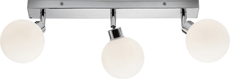 Knightsbridge MLA BA01B3C 230V IP44 G9 Triple Bar Spotlight with Round Frosted Glass - Chrome - Knightsbridge MLA - Falcon Electrical UK