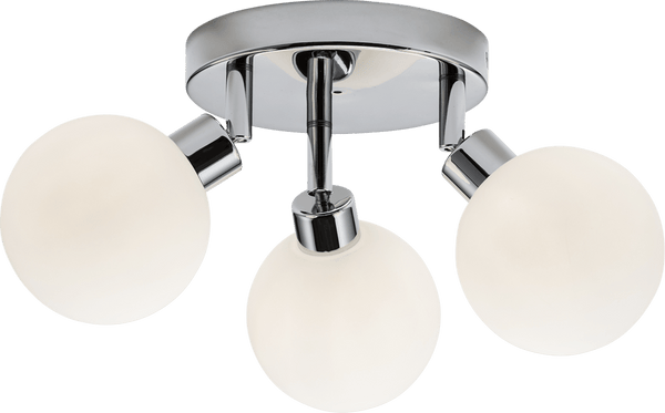 Knightsbridge MLA BA01P3C 230V IP44 G9 Triple Spotlight with Round Frosted Glass - Chrome - Knightsbridge MLA - Falcon Electrical UK