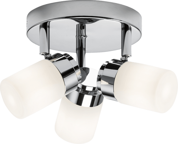 Knightsbridge MLA BA02P3C 230V IP44 G9 Triple Spotlight with Frosted Glass - Chrome - Knightsbridge MLA - Falcon Electrical UK