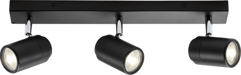 Knightsbridge MLA BA03B3MB 230V IP44 GU10 Triple Bar Spotlight - Matt Black - Knightsbridge MLA - Falcon Electrical UK