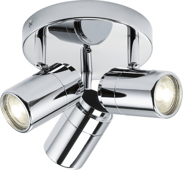 Knightsbridge MLA BA03P3C 230V IP44 GU10 Triple Spotlight - Chrome - Knightsbridge MLA - Falcon Electrical UK