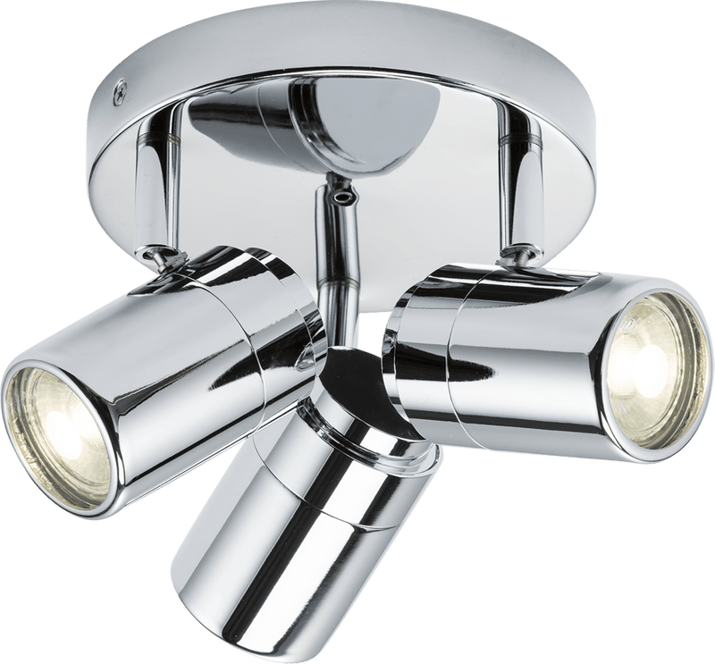 Knightsbridge MLA BA03P3C 230V IP44 GU10 Triple Spotlight - Chrome - Knightsbridge MLA - Falcon Electrical UK