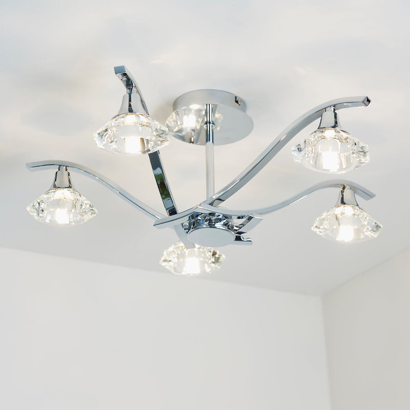 Endon LANGELLA-5CH Langella 5lt Semi flush - Endon - Falcon Electrical UK