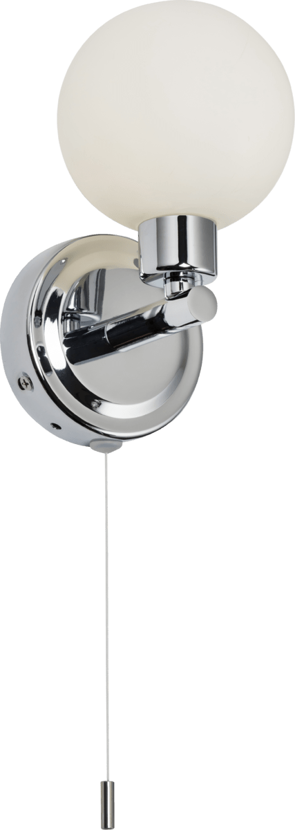 Knightsbridge MLA BA01S1C 230V IP44 G9 Single Wall light with Round Frosted Glass - Chrome - Knightsbridge MLA - Falcon Electrical UK