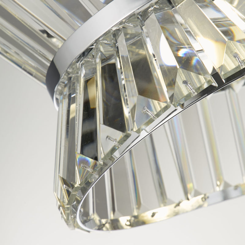 Searchlight 59410-10CC Uptown 10Lt Oval Pendant - Chrome Metal & Clear Crystal - Searchlight - Falcon Electrical UK