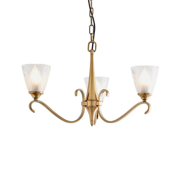 Endon 63436 Columbia brass 3lt Pendant - Endon - Falcon Electrical UK