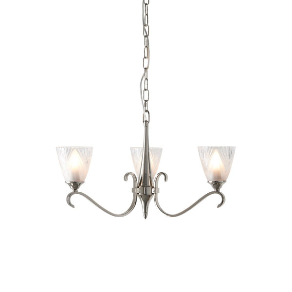 Endon 63440 Columbia nickel 3lt Pendant - Endon - Falcon Electrical UK