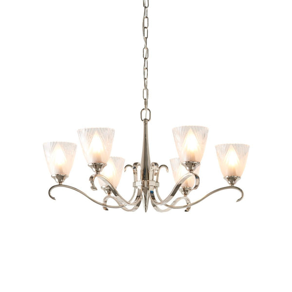 Endon 63442 Columbia nickel 6lt Pendant - Endon - Falcon Electrical UK