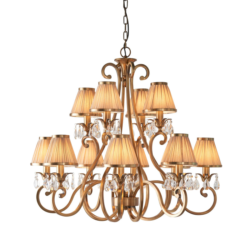 Endon 63521 Oksana antique brass 12lt Pendant - Endon - Falcon Electrical UK