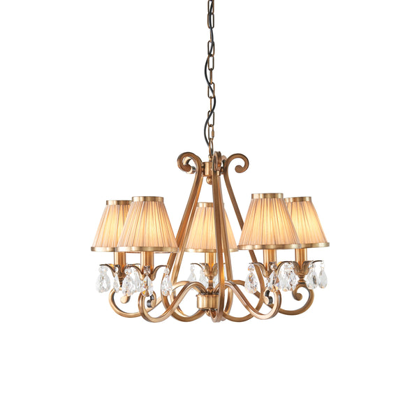 Endon 63522 Oksana antique brass 5lt Pendant - Endon - Falcon Electrical UK