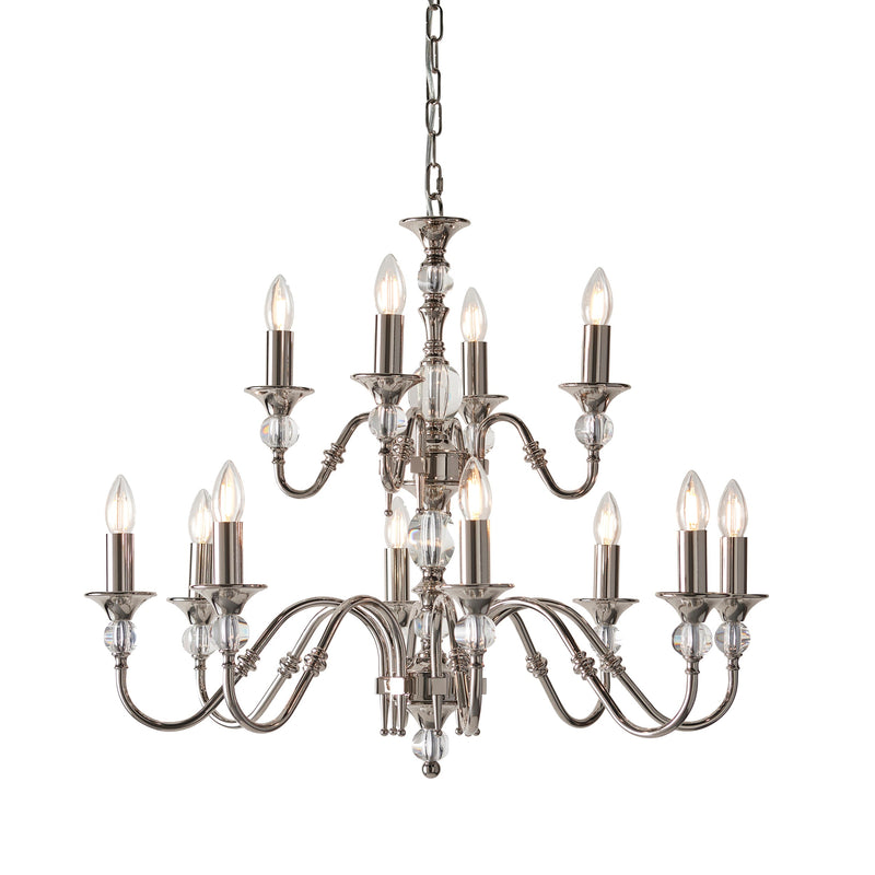 Endon LX124P12N Polina nickel 12lt Pendant - Endon - Falcon Electrical UK