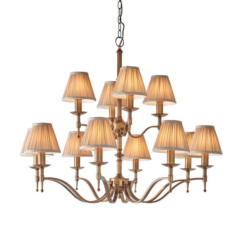 Endon 63626 Stanford antique brass 12lt Pendant - Endon - Falcon Electrical UK