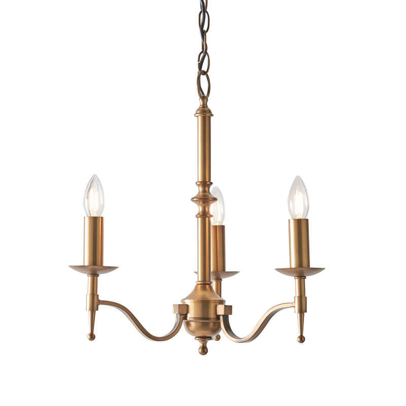 Endon CA1P3B Stanford antique brass 3lt Pendant - Endon - Falcon Electrical UK