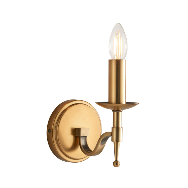 Endon CA1W1B Stanford antique brass 1lt Wall - Endon - Falcon Electrical UK